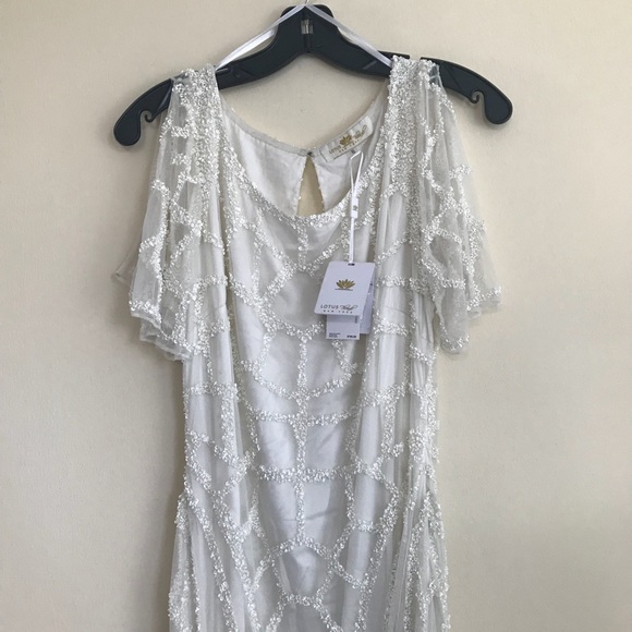 BHLDN Lotus Threads Hand Beaded Wedding Gown - Picture 4 of 8